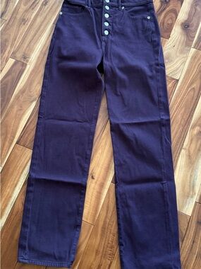 Express Deep Plum Straight Leg Jeans